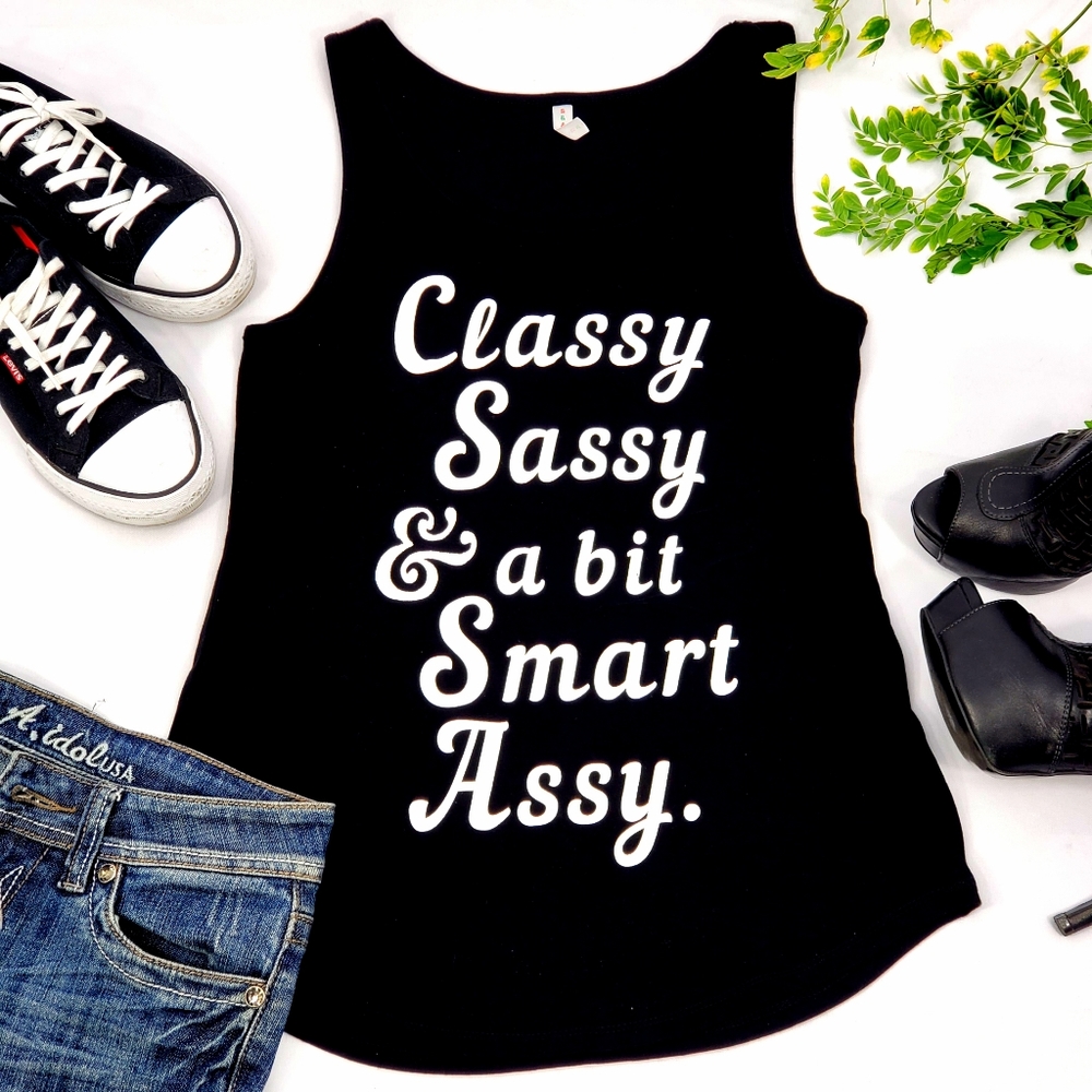 New S&A Classy Sassy & a Bit Smart Assy Graphic Tank
